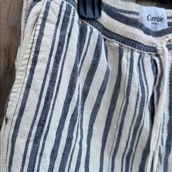 Corridor New York Men's Striped Shorts - Black and White - Picture 5 of 8
